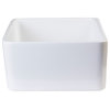 AB503-W White 23" Smooth Apron Fireclay Single Bowl Farmhouse Kitchen Sink