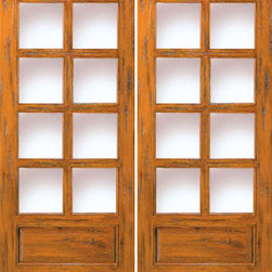 Exterior Double Door, Knotty Alder 8-Lite 1-Panel, Southwest Home - Front Doors