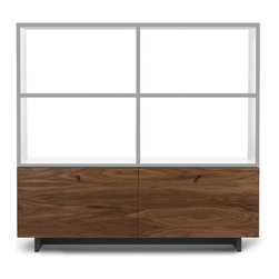Spot on Square - Roh Bookshelf, Walnut With White - Bookcases
