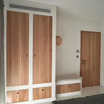 CHAMBRE D'AMIS dressing et banc sur-mesure
