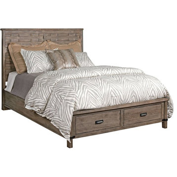 Kincaid Furniture Foundry Panel Bed With Storage Footboard, Grey, King