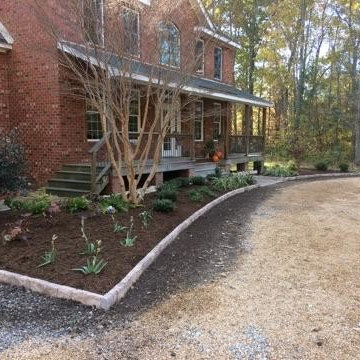 Completely New Flower Beds with Curb Stone Border - Mathews, VA