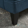 GDF Studio Arielle Plush Tufted Back Fabric Club Armchair, Navy Blue