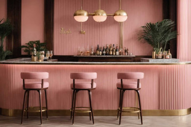Bancone cucina bar rosa pastello