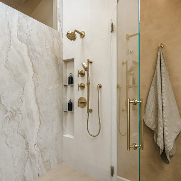 Burlingame Gate Warm Transitional Primary Bathroom