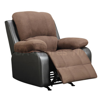 Modern Chocolate Fabric Rocker Recliner
