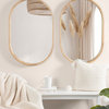 Hutton Wood Framed Capsule Mirror, Natural 24x36
