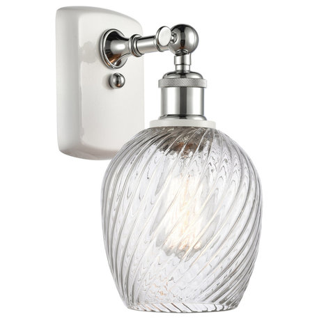 Ballston Salina 1 Light Wall Sconce, White and Polished Chrome