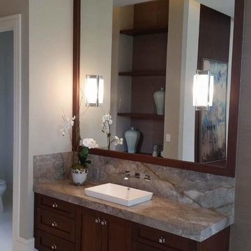 Essential Grey Marble Master Bath Vanity Top