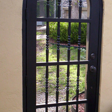 Wrought iron gates.