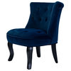 Jane Uphlostered Ottoman Accent Chair, Navy