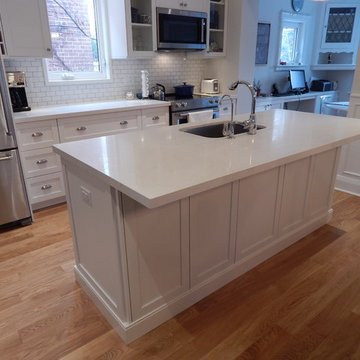 Open-Concept IKEA Kitchen - Bjorket (Custom-Painted to Match Forbattra White)