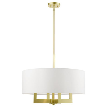 Cresthaven 4 Light Satin Brass Pendant Chandelier