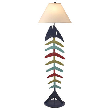Weathered Morning Jewel and Key West Striped Bonefish Floor Lamp