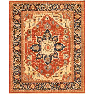 Pasargad Serapi Collection Hand-Knotted Lamb's Wool Area Rug- 9'10" X 10' 2"