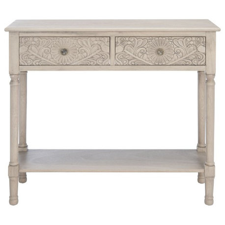 Josie 2 Drawer Console Table Greige Safavieh