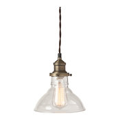 Lea Pendant Lighting, Clear, Antique Brass