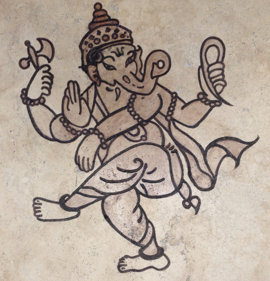 Kitchen Backsplash Tile- "Dancing Ganesh"-Custom tile