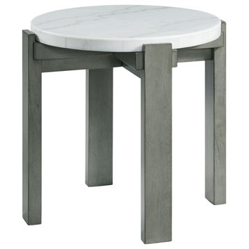 Picket House Furnishings Rysa Round End Table in Grey
