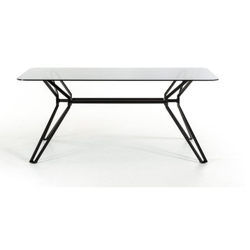 Synergy Modern Smoked Glass Dining Table