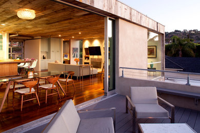 Example of a trendy patio design in Los Angeles with decking