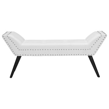 Tamblin and White Faux Leather Upholstered Large Seating Bench