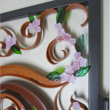 Japanese cherry tree garden gate