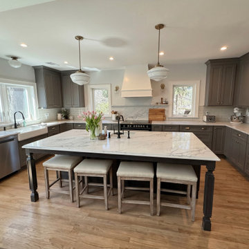 Kitchen Island Front View | Two-Level Addition Allendale NJ