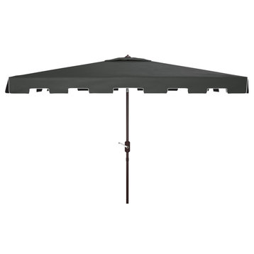 Safavieh Zimmerman 6.5'x10' Rectangle Market Umbrella, Black/White