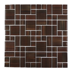 GBM Manufacturing - Handicraft II 12"x12" Glass Magic Mosaic Tile,Red - Mosaic Tile