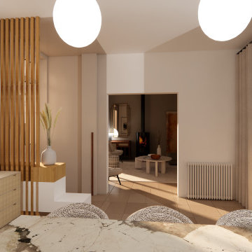 GELIN | 50M²- Rénovation rez-de-chaussée, entrée, cuisine, salon, salle à manger