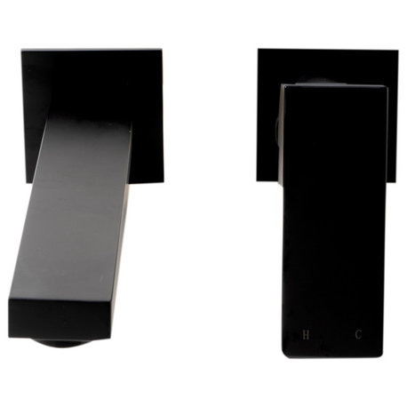 Black Matte Single Lever Wallmount Bathroom Faucet