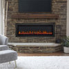 Real Flame 65" Metal and Glass Wall Mounted Electric Fireplace Insert in Black