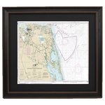 Framed Nautical Maps - Poster Size Framed Nautical Chart, Cape Henry To Currituck Beach Light - This poster size Framed Nautical Map covers the waters of Cape Henry, Va to Currituck Beach, NC. The Framed Nautical Chart is the official NOAA Nautical Chart showing these beautiful waters.