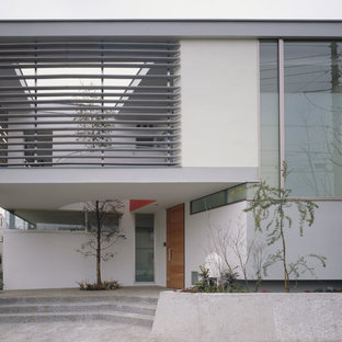 東京23区のコンテンポラリースタイルのおしゃれな家の外観の写真