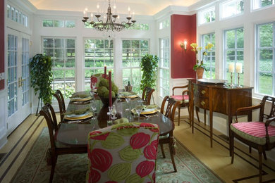 Example of an eclectic dining room design in New York