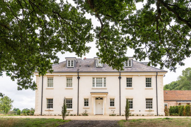 Inspiration for a farmhouse exterior home remodel in Hampshire
