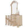 Lea Jessica McClintock 10-Drawer Dresser with Mirror in Antique White