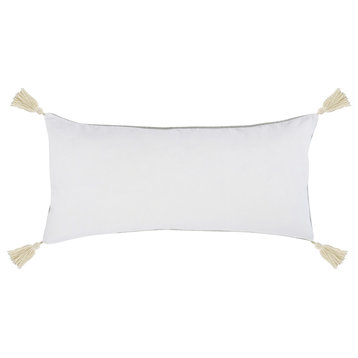 Ferri 16"x36" Throw Pillow,Gray Ivory