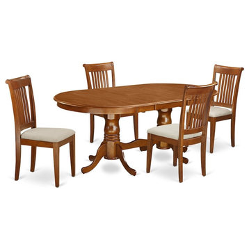 5-Piece Dining Room Set, Table, 4 Chairs With Cushion
