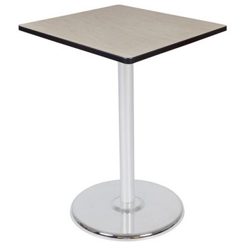 Via Cafe High 30 Square Platter Base Table, Maple and Chrome