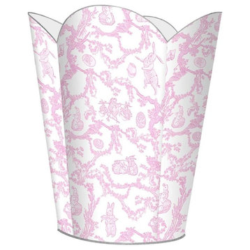 Pink Bunny Toile Wastepaper basket