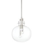 Hudson Valley - Hudson Valley Hempstead 3 Light Pendant 3914-PN, Polished Nickel - The glass globe goes glam. A trio of metal rods suspended at different heights within beautifully clear glass globes create visual interest and highlight Hempstead's exquisite metalwork. The pendants are an ideal choice over kitchen islands, tables (dining, coffee, console or end) or even a freestanding tub. Place the sconce near the vanity or flanking a fireplace.