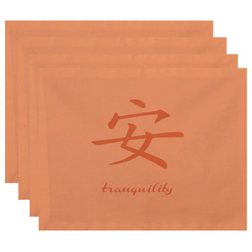 18"x14" Tranquility, Word Print Placemat, Coral, Set of 4