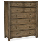 Hooker Furniture - Sundance 6-Drawer Chest - Inspired by the rugged, earthy and picturesque Malibu landscape, the Sundance Six-Drawer Chest offers a simple yet stylish silhouette crafted of Pecan Veneers and finished in the rich brown Cliffside finish with light burnishing on the edges. Featuring 6 self-closing drawers, the top drawer has a removable felt liner, and the bottom drawers have a cedar-lined bottom. Accented by antique bronze ring and knob pulls.