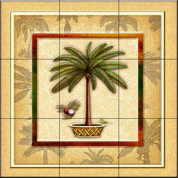 Tile Mural, Coconut Palm 2 by Dan Morris