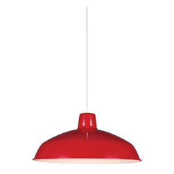 Sea Gull Lighting Painted Shade 1 Light Corded Pendant Red - Products