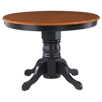 Homestyles Bishop Wood Pedestal Table in Black