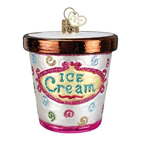 Old World Christmas Ice Cream Carton Blown Glass Ornament
