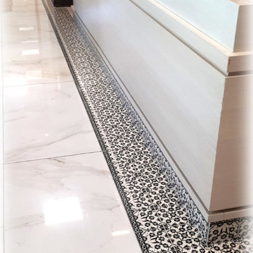 black and white painted floor tiles for an exceptionally unique designer look